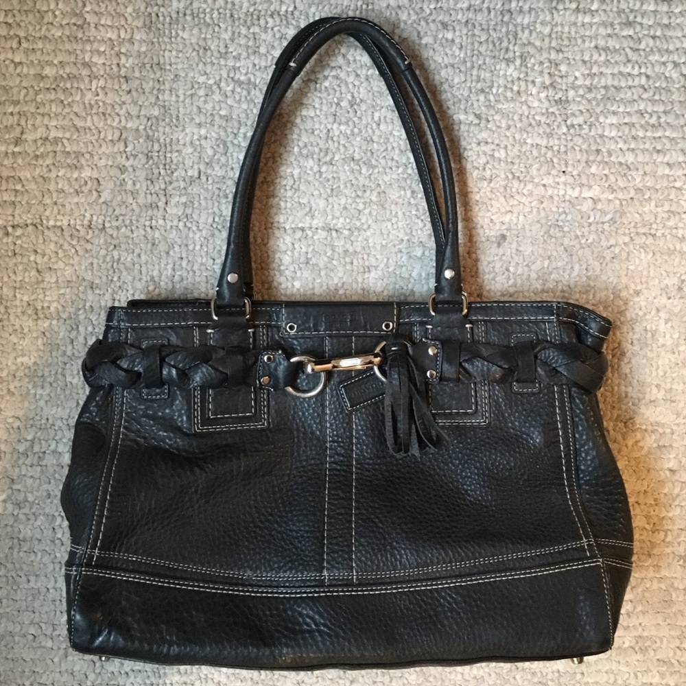 Coach Hamptons leather carryall shoulder tote